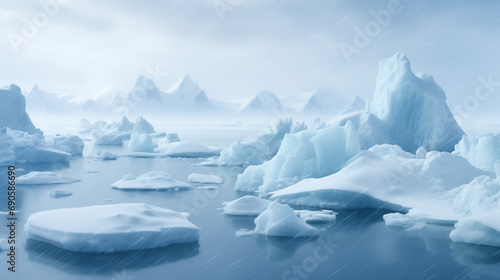 Splendeur Glaciale : Paysage hivernal entre glaciers et montagnes majestueuses © Another vision