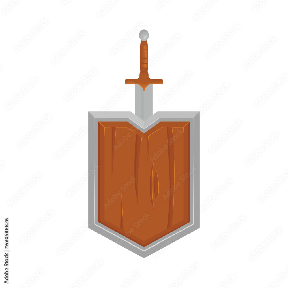 Obraz premium sword and shield illustration