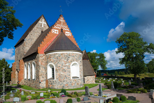 Old cathedral, now just a parish church in Gamla Uppsala, Sweden photo