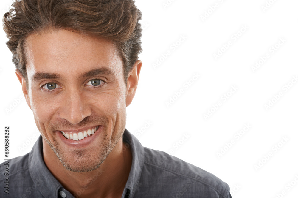 Face, happy and business man in studio isolated on a white background mockup space. Portrait, creative professional and entrepreneur smile, confident employee and designer working at startup in Spain Face, happy and business man in studio isolated on a white background mockup space. Portrait, creative professional and entrepreneur smile, confident employee and designer working at startup in Spain
