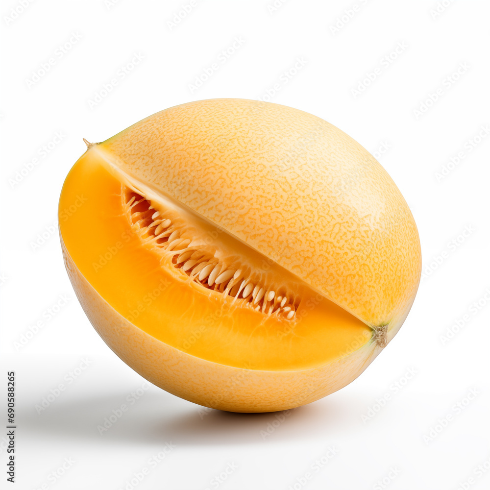 yellow melon isolated on white background.