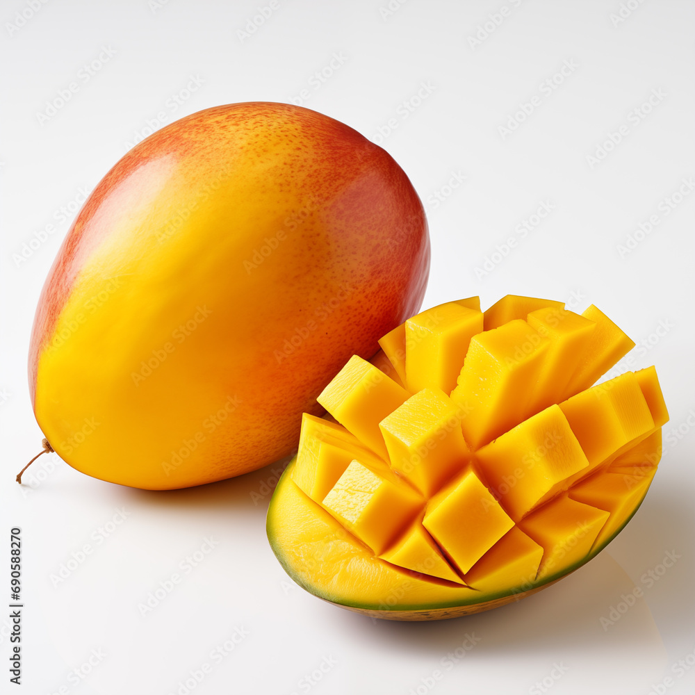 mango fruit isolated on white background.