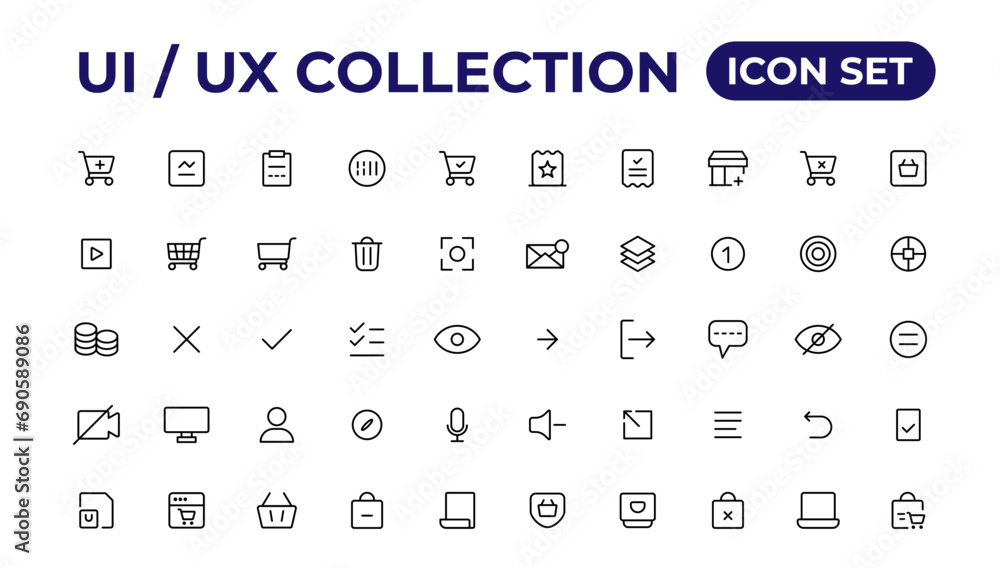 Ui ux icon set, user interface iconset collection. Ui ux icon set, user interface iconset collection.