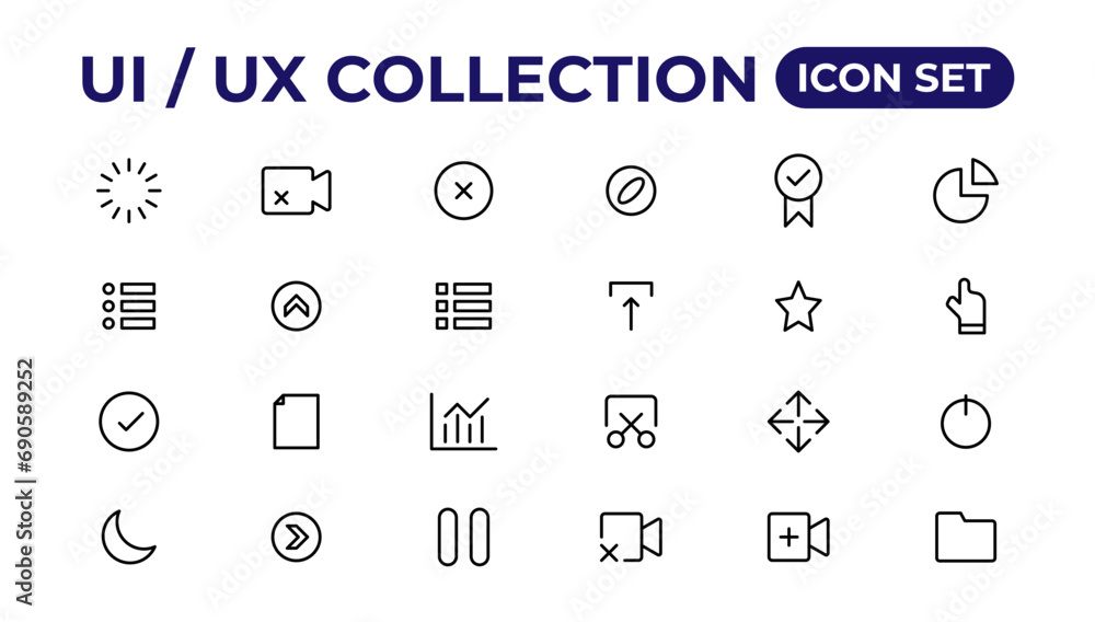 Ui ux icon set, user interface iconset collection. Ui ux icon set, user interface iconset collection.