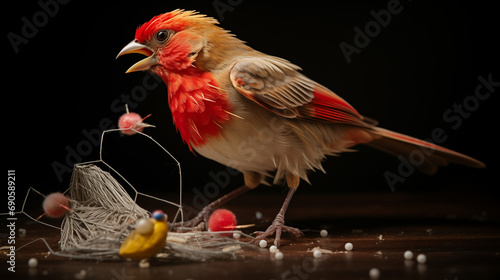 Rouge-Gorge Élégant : Oiseau robin perché sur une branche dans la nature