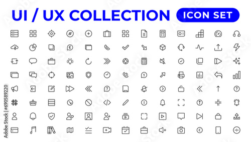 Ui ux icon set, user interface iconset collection.