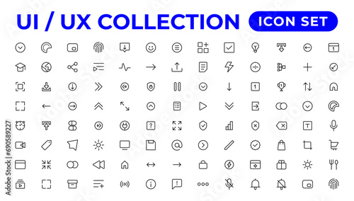 Ui ux icon set, user interface iconset collection.