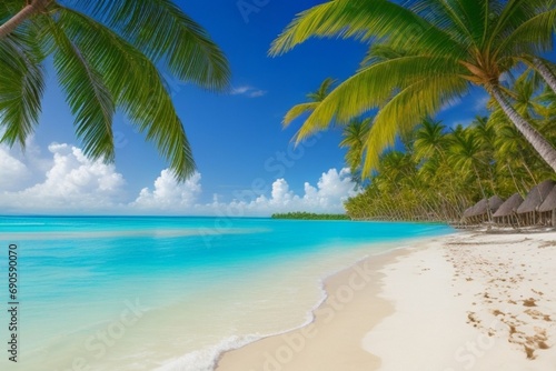 beach with palm trees © Ahmad khan