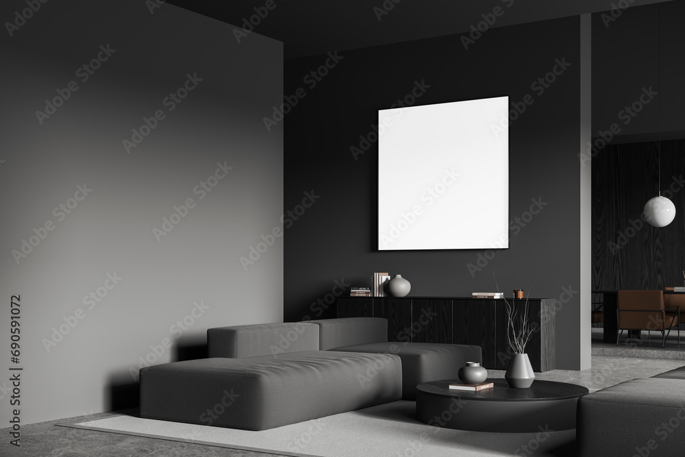 Gray living room corner with couch and sofa Gray living room corner with couch and sofa