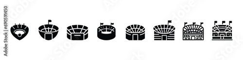 stadium icon, Sports stadium, icon set. Stadiums for athletic and sports events, Stadium icon line symbol. stadium, Stadium icon in simple style