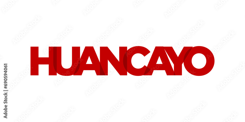 Huancayo in the Peru emblem. The design features a geometric style, vector illustration with bold typography in a modern font. The graphic slogan lettering. Huancayo in the Peru emblem. The design features a geometric style, vector illustration with bold typography in a modern font. The graphic slogan lettering.