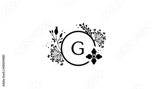 Luxury Circular Flower Plant Logo G