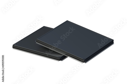 Wallpaper Mural Microchips isolated on white background. Electronic components. 3d render Torontodigital.ca