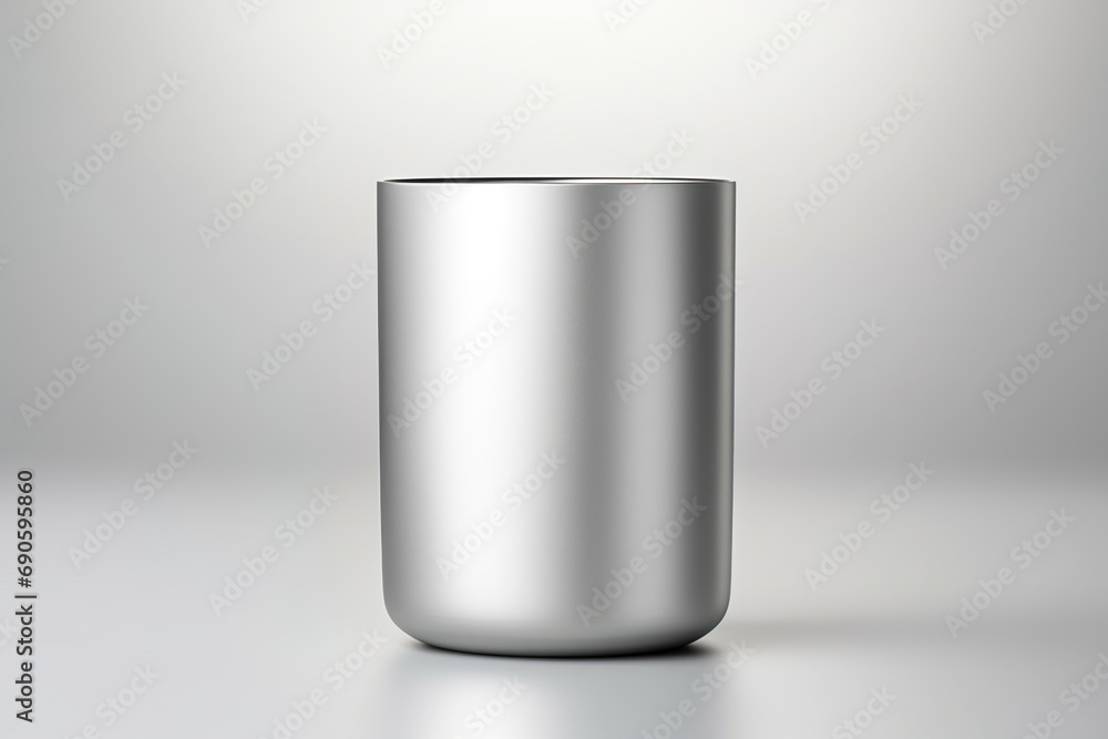 stainless steel glasses on a table. Generative Ai stainless steel glasses on a table. Generative Ai