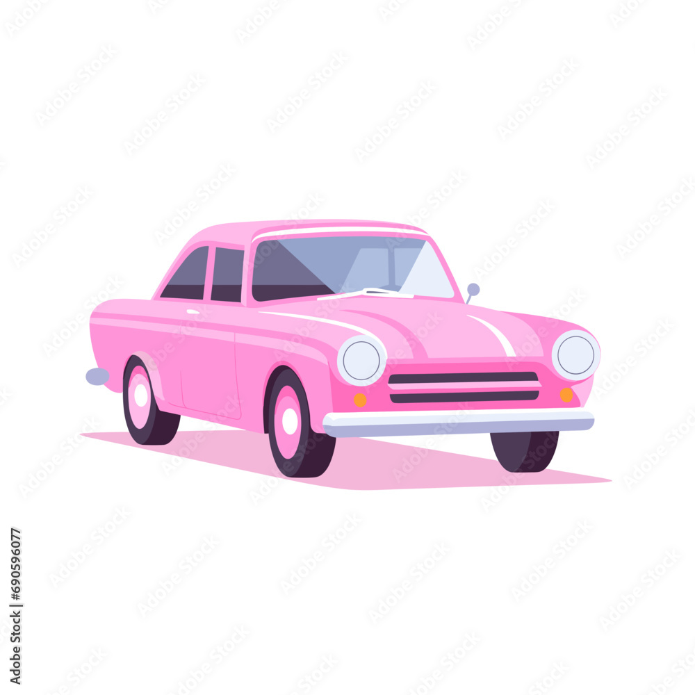 pink car isolated on pink