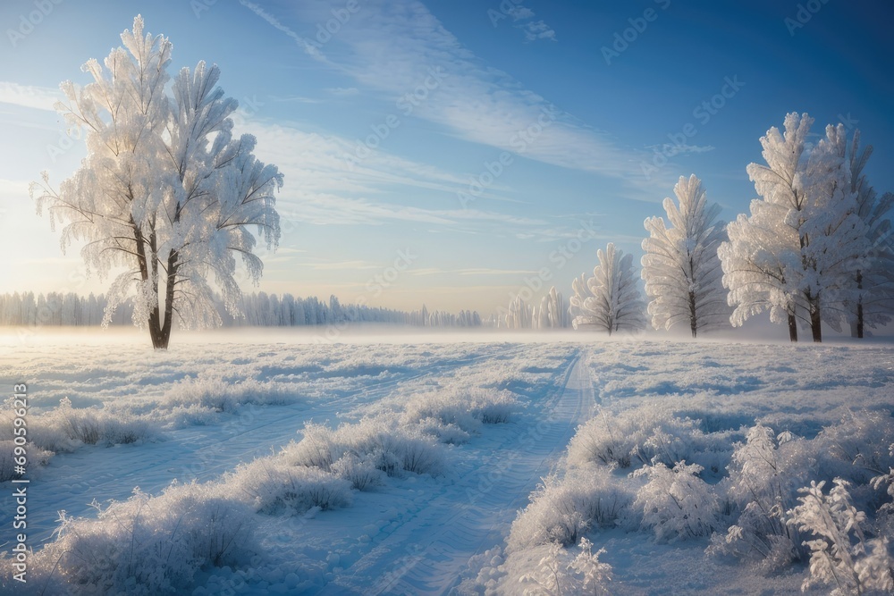 Winter landscape, nature Winter landscape, nature