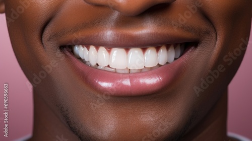Man with beautiful white teeth and a smile  close up