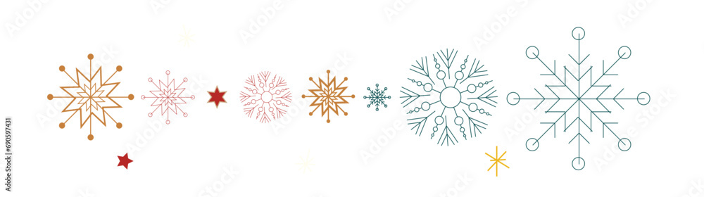 snowflake christmas ornament stroke line snowflake christmas ornament stroke line