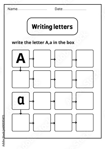 letter a worksheets for kindergarten - learning letter a activities - Lesson plan for letter A -writing letter a worksheet  