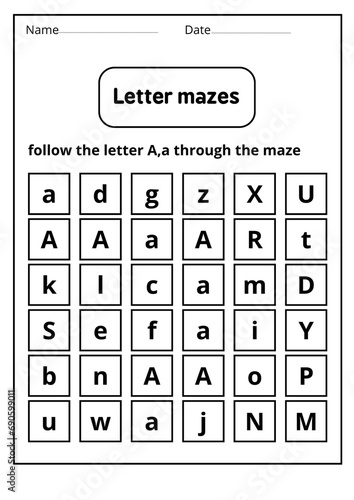 letter a worksheets for kindergarten - learning letter a activities - Lesson plan for letter A -writing letter a worksheet  