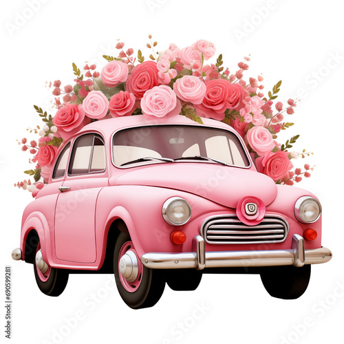 Vintage Car Clipart in Watercolor  Floral and Retro Car Illustrations  Pink Retro Car PNG  Floral Art Decor  Watercolor Vehicles