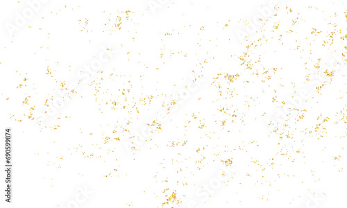 Abstract doted and confetti golden glitter particles splatter on transparent background. Luxury golden glitter confetti that floats down falling bokeh celebration background.