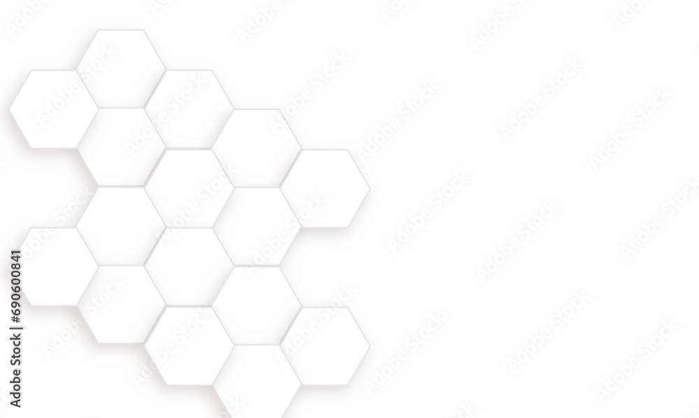Abstract white and gray hexagon technology lines background. Abstract white and grey color hexagonal geometric background with copy space. Abstract white lines background. Abstract white and gray hexagon technology lines background. Abstract white and grey color hexagonal geometric background with copy space. Abstract white lines background.