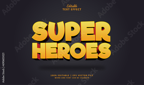 Fototapeta Naklejka Na Ścianę i Meble -  Superhero Editable Text Effect Style 3d Comic