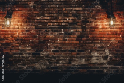Fragment of the shined brick wall 