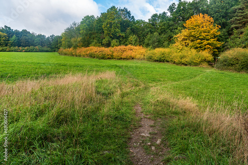 Early autumn above Syratal valley near Plauen city in Germany photo