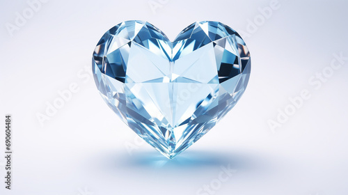 A 3d heart icon  3d icon  crystal glass material on white background --ar 16 9 --v 5.2 Job ID  6bc067a2-1e9f-48bb-b401-159ab4634554