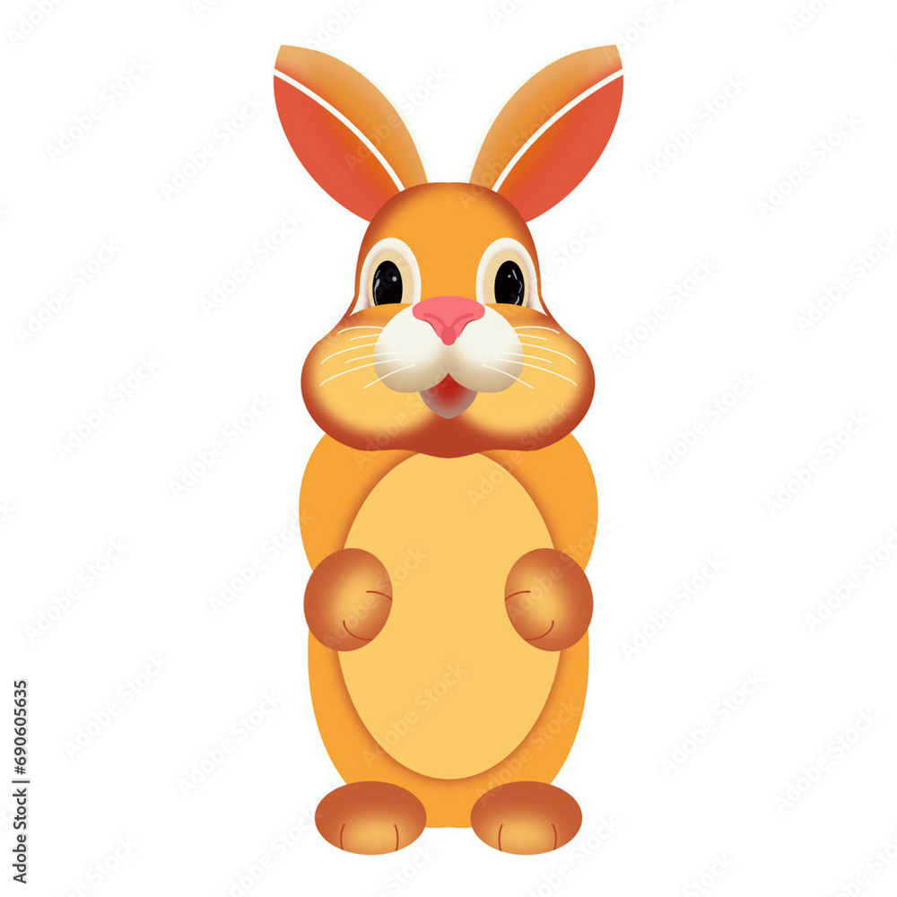 Obraz premium cute Easter bunny hand-drawn on a white background
