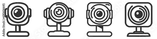 Digital Webcam line icon. linear style sign for mobile concept and web design. webcam video call outline vector icon