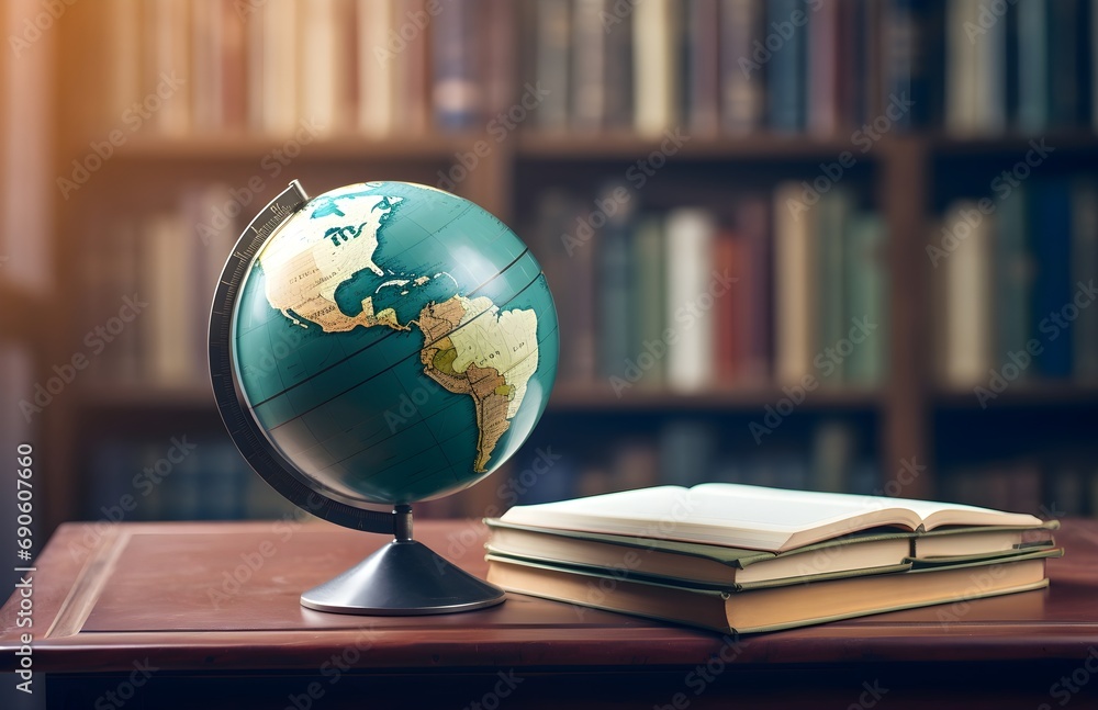 a globe sitting on top of a book on tables a globe sitting on top of a book on tables
