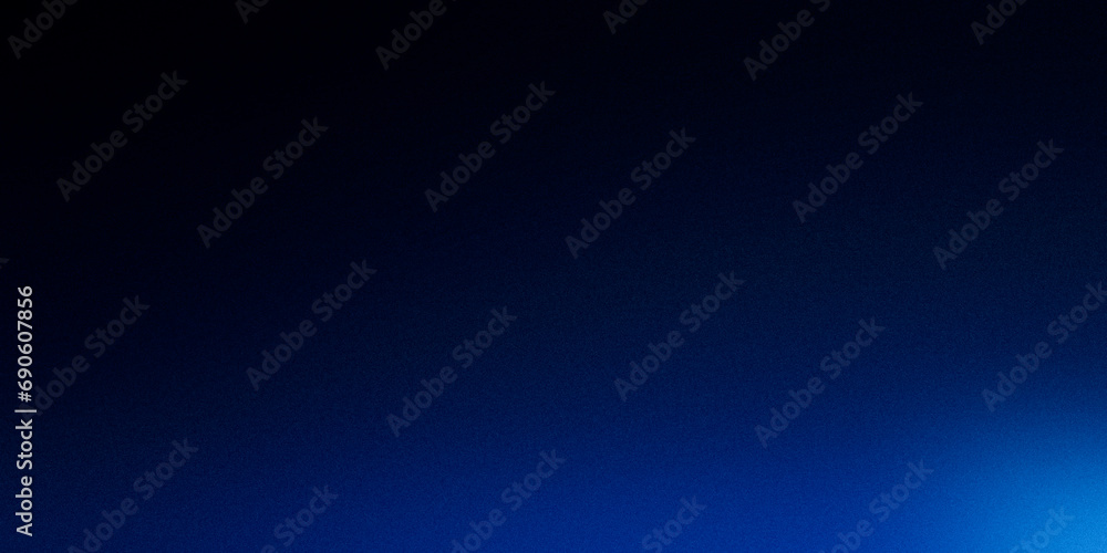 Blue azure ultra wide dark matte blurred grainy background for website banner. Color gradient, ombre blur. Defocused colorful mix bright fun pattern. Desktop design, template, holidays, abstract lo-fi