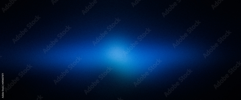 Azure blue ultra wide dark matte blurred grainy background for website banner. Color gradient ombre, blur. Defocused colorful mix bright fun pattern. Desktop design, template, holidays, abstract lo-fi