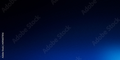 Blue azure ultra wide dark matte blurred grainy background for website banner. Color gradient, ombre blur. Defocused colorful mix bright fun pattern. Desktop design, template, holidays, abstract lo-fi