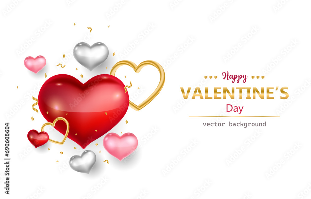 Beautiful Happy Valentine's Day background. vector illustration