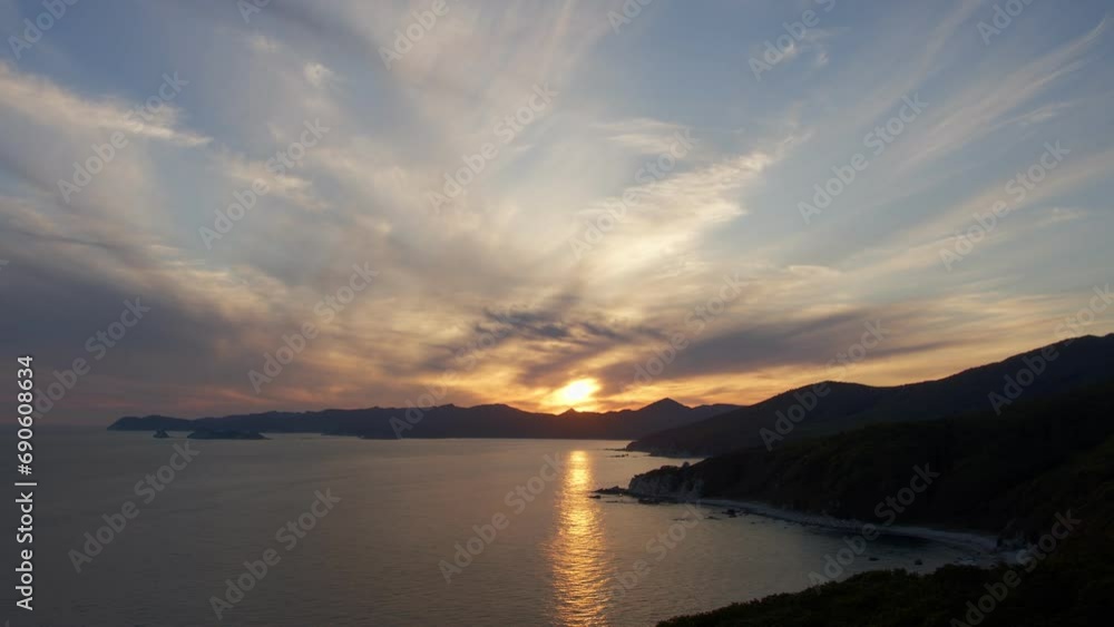 Sunset over the bay. Timelapse. Sunset over the bay. Timelapse.