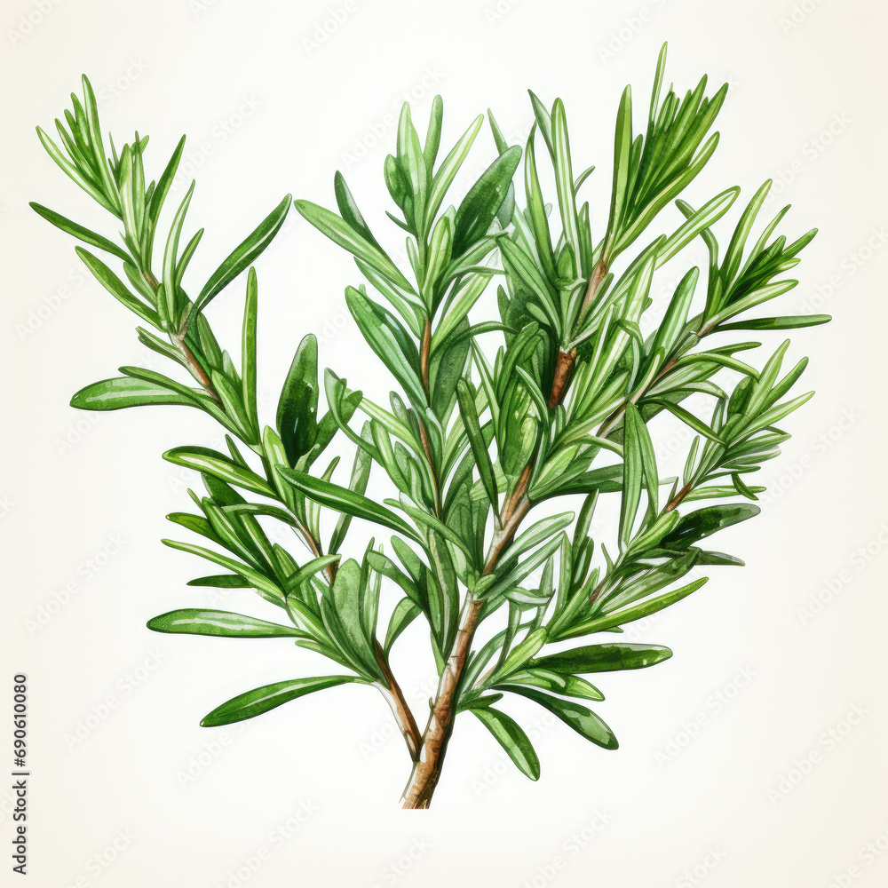 Obraz premium watercolor Rosemary clipart, Generative Ai