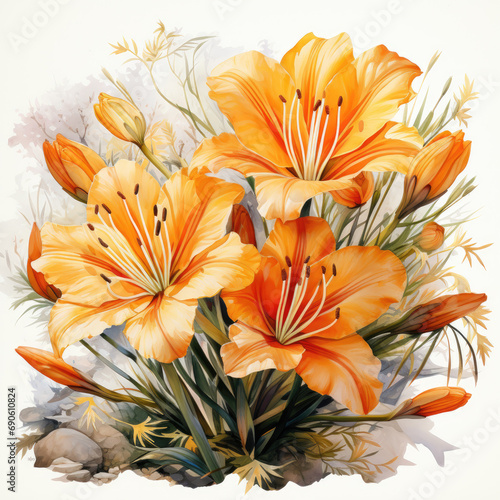 watercolor Saffron clipart  Generative Ai