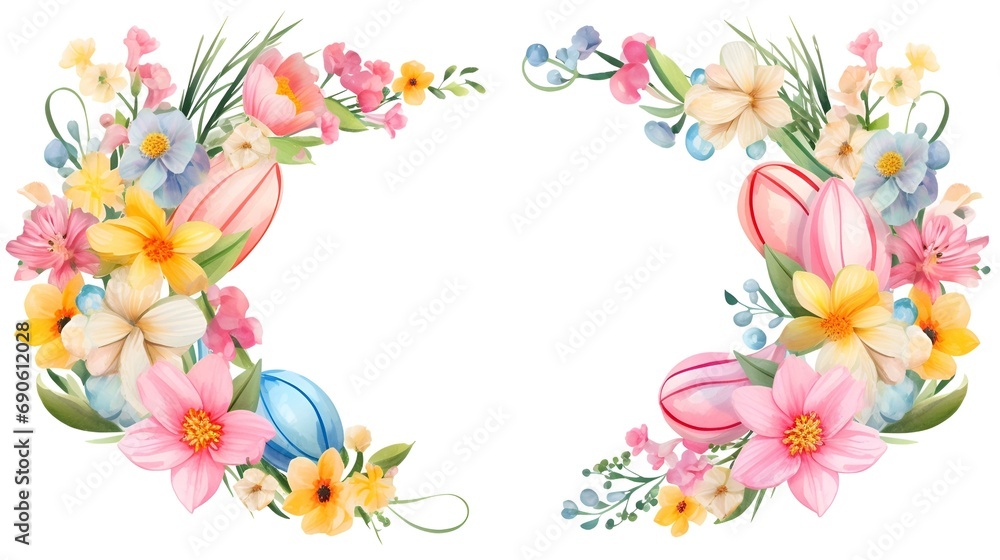 Frame of colorful flowers