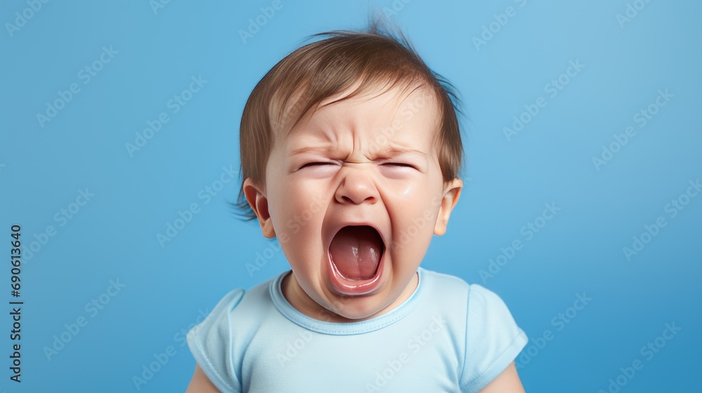 Portrait of a crying and screaming baby Portrait of a crying and screaming baby