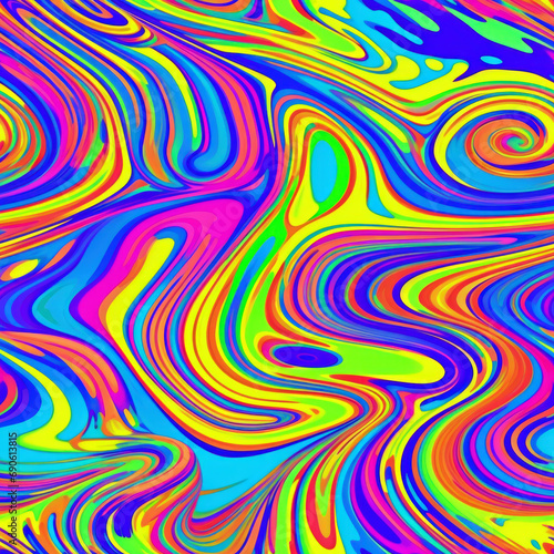 Psychedelic and trippy seamless pattern tile background