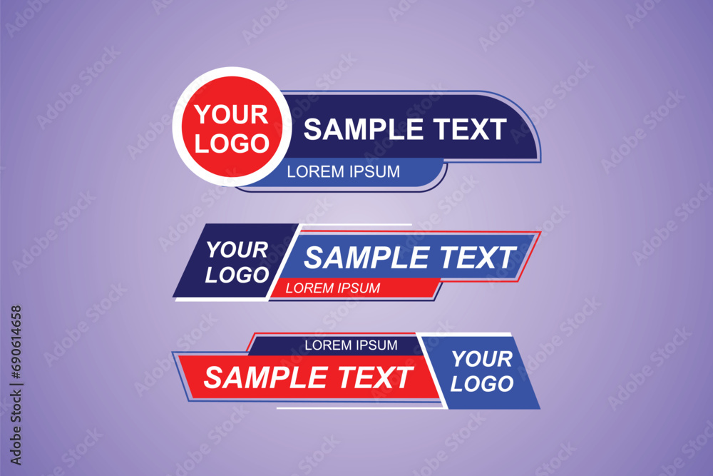 Collection of lower third set template Collection of lower third set template
