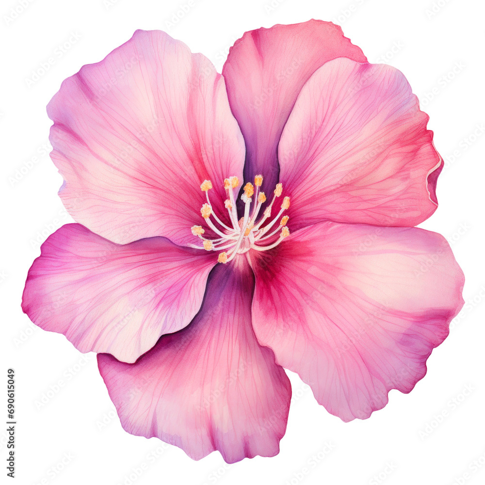 Watercolor flower on isolated background