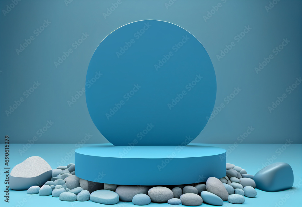 Blue background for product presentation and demo, AI generated mockup. Blue background for product presentation and demo, AI generated mockup.