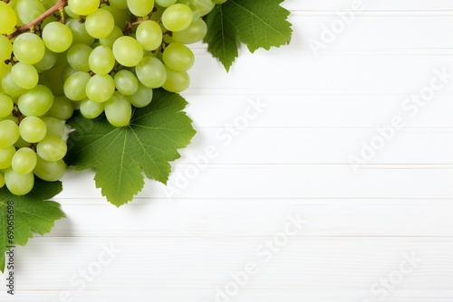 Green juicy grapes on white background, green juicy grapes, grapes closeup, grapes top view, grapes closeup view