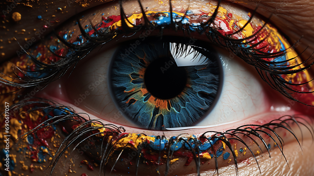 3d photo of a eye of the world and amazing design wallpaper made with generative AI