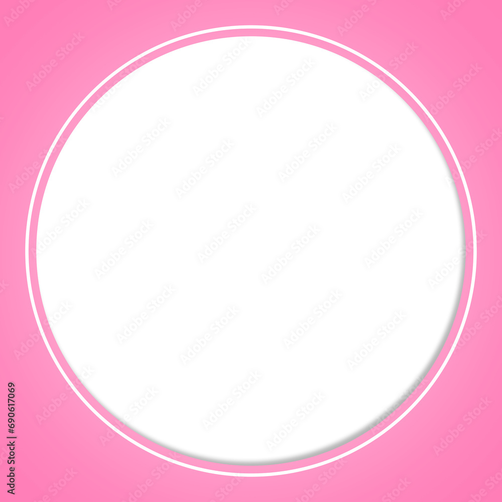 white background and pink frame circle